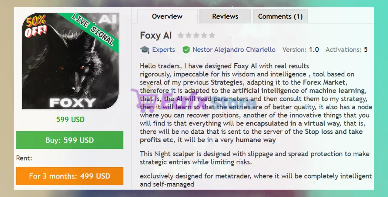 Foxy AI EA MT4 with SetFiles (Latest version) 2 Foxy AI EA MT4 Overview