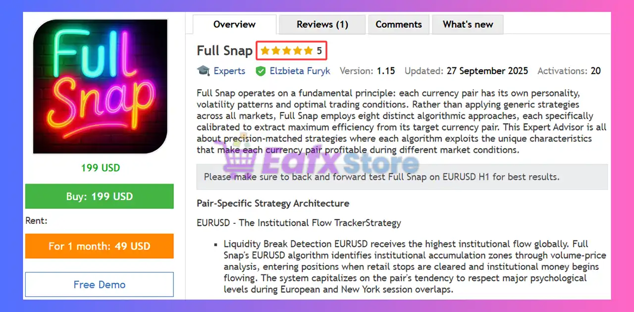 Full Snap EA MT5 (Latest version) – GroupBuy 2 Full Snap EA Review
