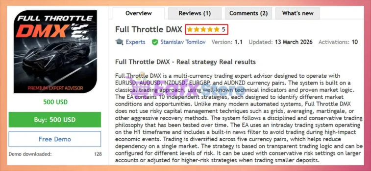 Full Throttle DMX EA MT5 Review