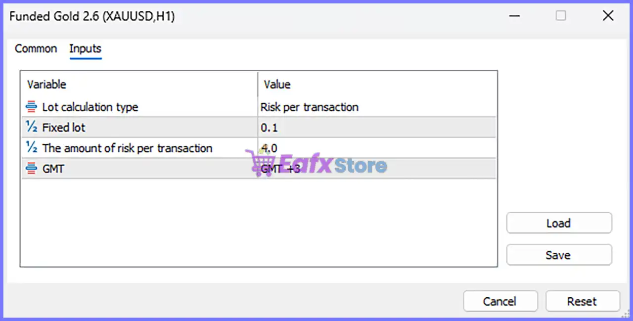 Funded Gold EA MT5 (Latest version) – GroupBuy 5 Funded Gold EA MT5 Settings Panel