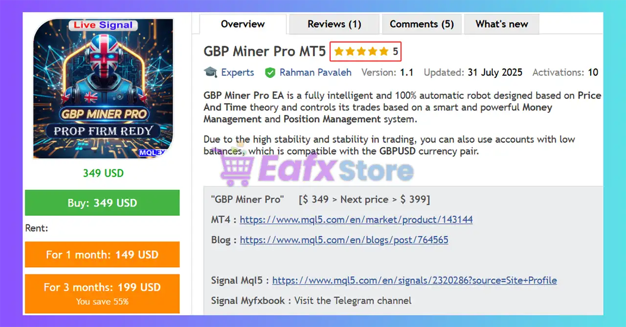 GBP Miner Pro MT5 (Latest version) – GroupBuy 2 GBP Miner Pro MT5 Review