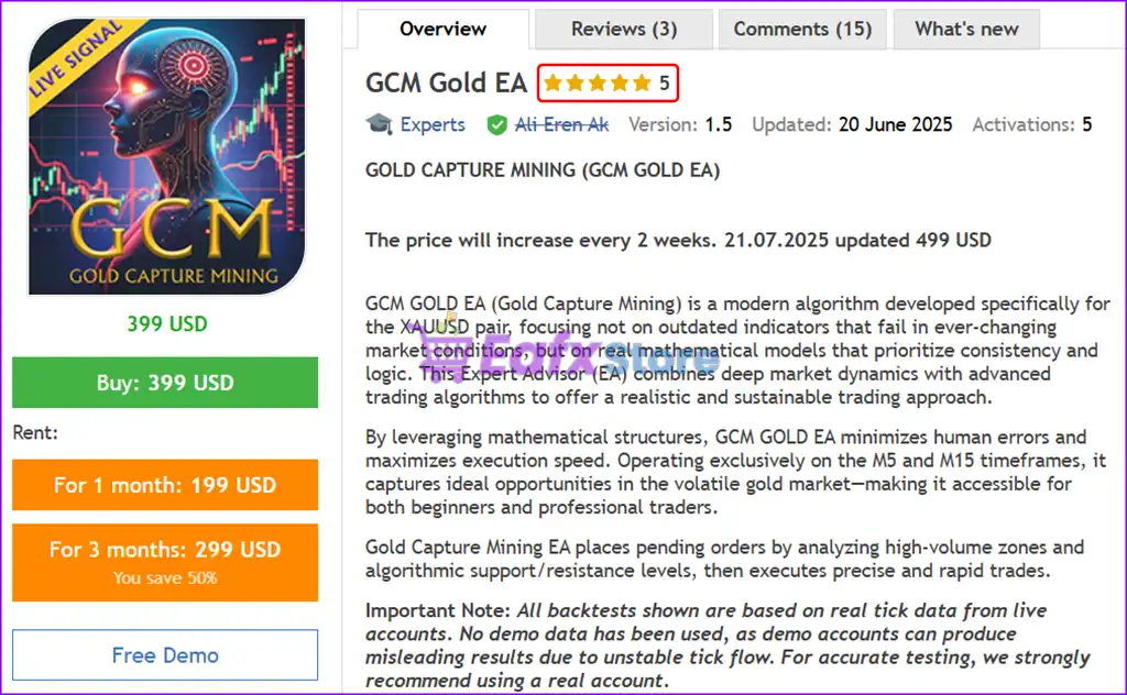 GCM Gold EA MT5 (Latest version) – GroupBuy 2 GCM Gold EA Overview
