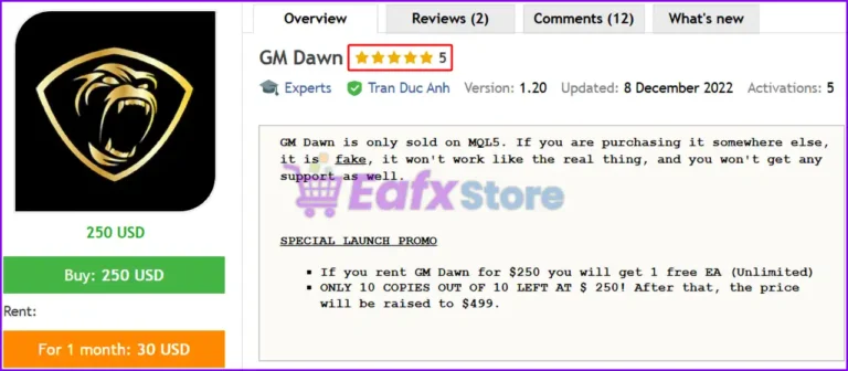 GM Dawn EA MT5 Review