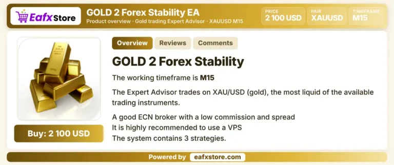 GOLD 2 Forex Stability EA MT4 Review