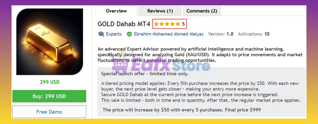 GOLD Dahab MT4 v1.0 + SetFiles (Unlimited) 2 GOLD Dahab MT4 Review