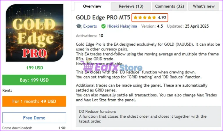 GOLD Edge PRO MT5 Overview
