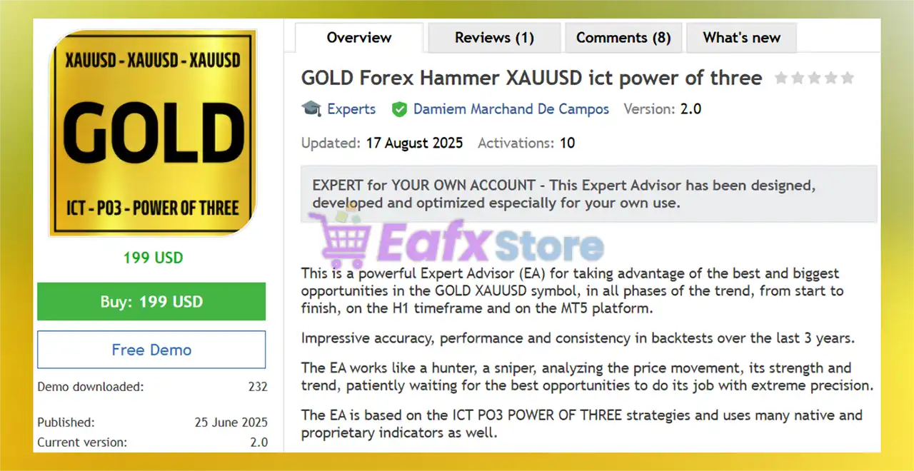 GOLD Forex Hammer XAUUSD MT5 (Latest version) – GroupBuy 2 GOLD Forex Hammer XAUUSD MT5 Overview