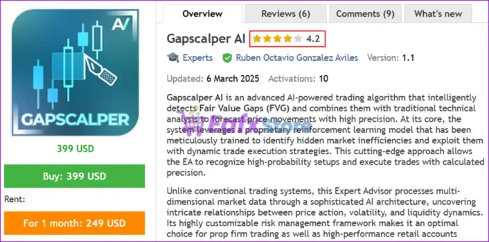 Gapscalper AI MT5 Overview