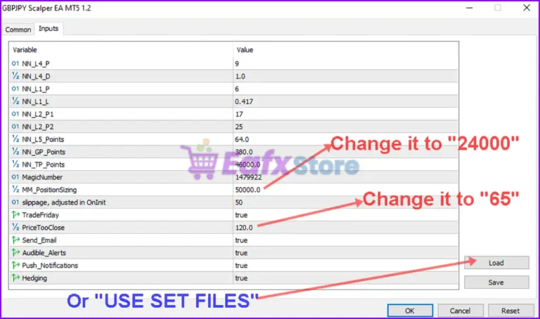 Gbpjpy Scalper EA MT5 Settings