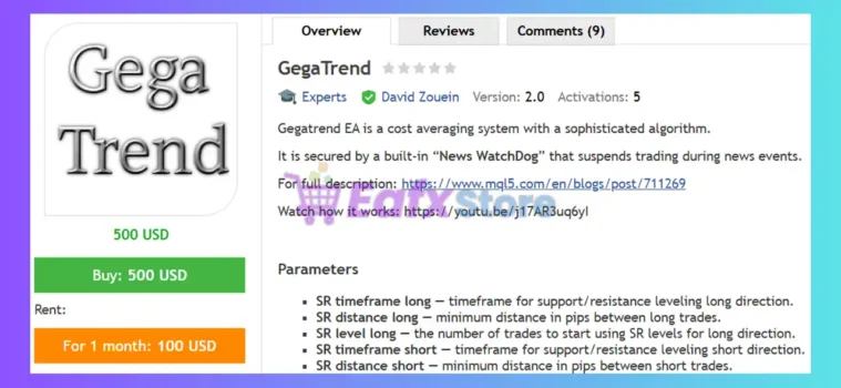 GegaTrend EA MT4 Review