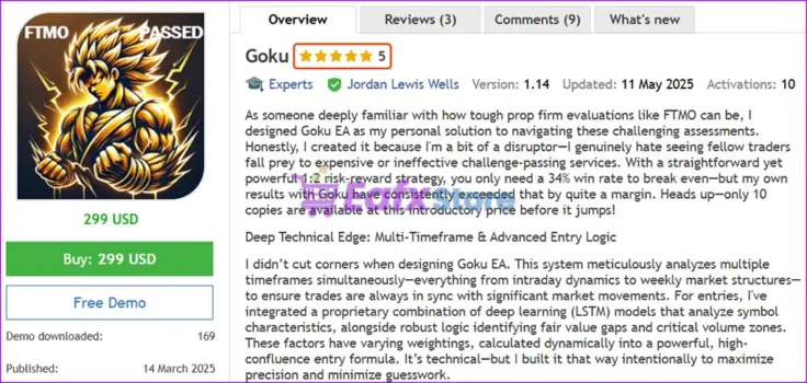 Goku EA MT5 Overview