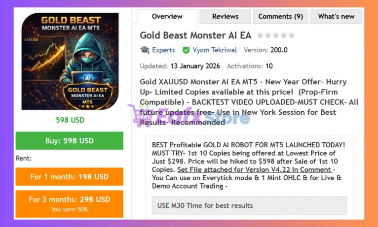 Gold Beast Monster AI EA MT5 Review