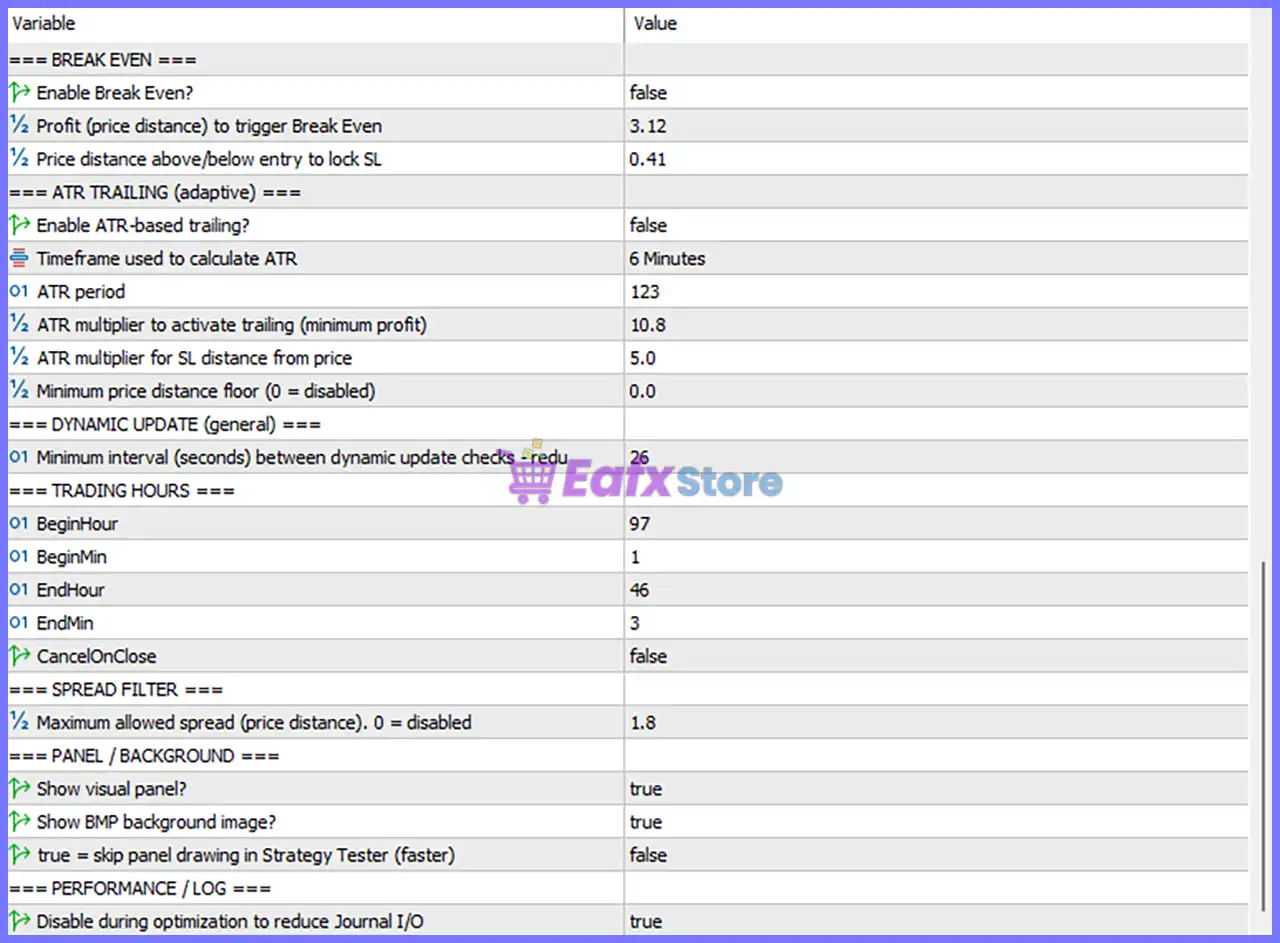 Gold Breakout PRO EA MT5 v1.41 with SetFiles (Unlimietd) 6 Gold Breakout PRO EA Settings Panel
