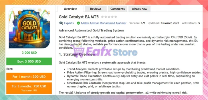 Gold Catalyst EA MT5 Review