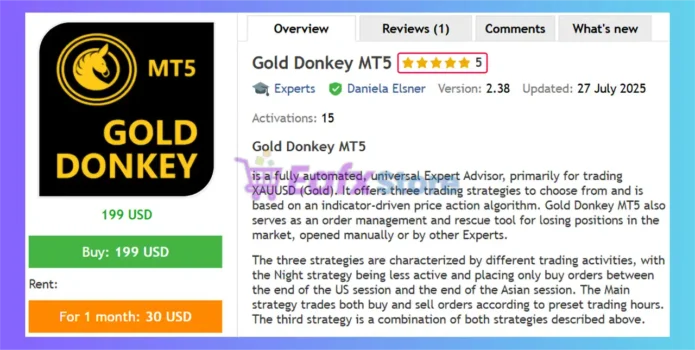 Gold Donkey MT5 Overview