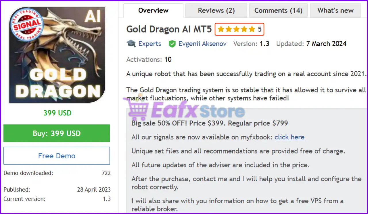 Gold Dragon AI MT5 (Latest version) – GroupBuy 2 Gold Dragon AI MT5 Overview