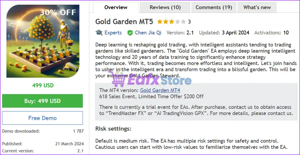 Gold Garden MT5 (Latest version) – GroupBuy 2 Gold Garden MT5 Overview