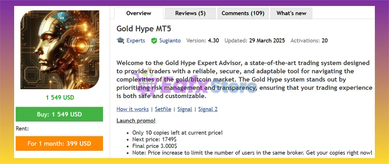 Gold Hype MT5 with SetFiles (Latest version) – GroupBuy 2 Gold Hype MT5 Review