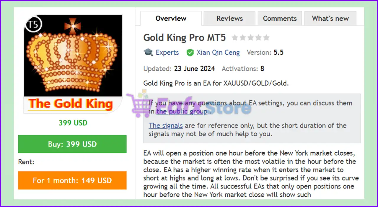 Gold King Pro MT5 (Latest version) – GroupBuy 2 Gold King Pro MT5 Overview