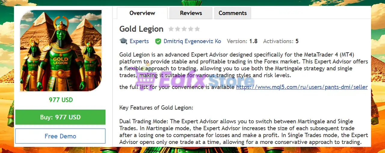 Gold Legion EA MT4 (Latest version) - Unlimited 2 Gold Legion EA Review