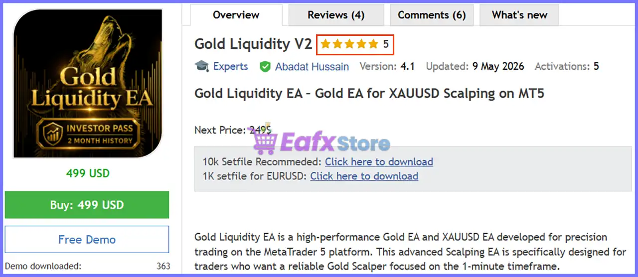 Gold Liquidity EA MT5 + SetFiles (Latest version) – GroupBuy 2 Gold Liquidity EA MT5 Review