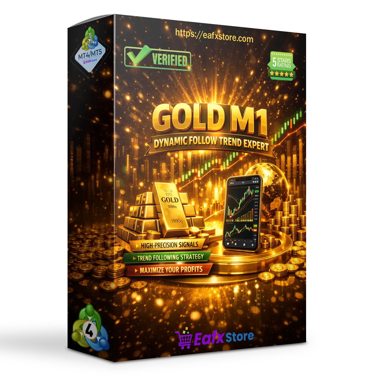 Gold M1 Dynamic Follow Trend Expert MT4 + Sets (Unlimited)