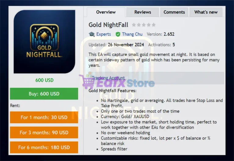 Gold NightFall EA MT5 Overview