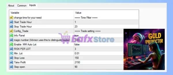 Gold Predictor MT4 Settings Panel