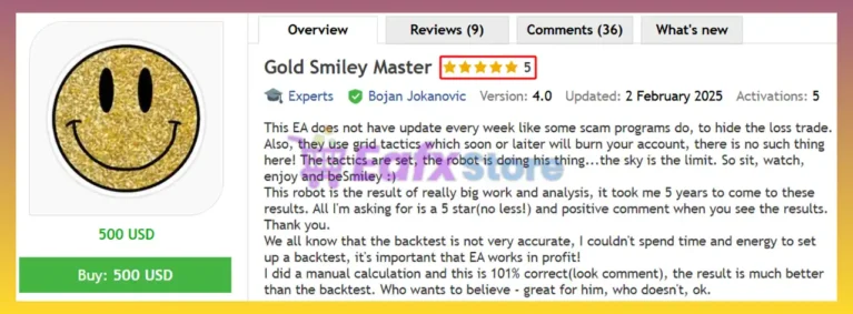 Gold Smiley Master MT5 Review