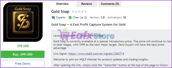 Gold Snap EA Review