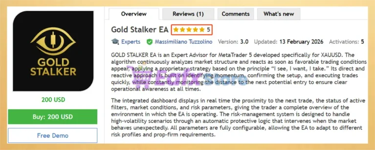 Gold Stalker EA MT5 Review