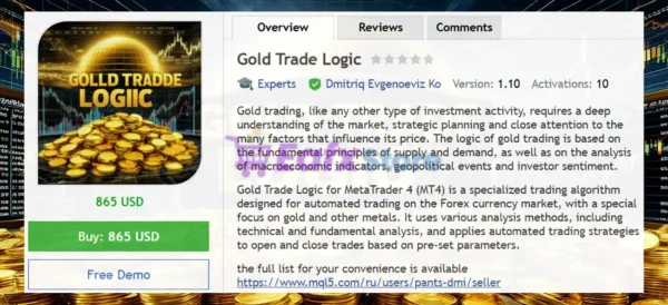 Gold Trade Logic EA Overview