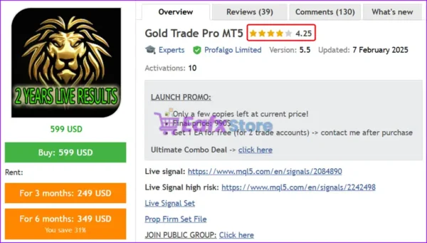 Gold Trade Pro MT5 Overview