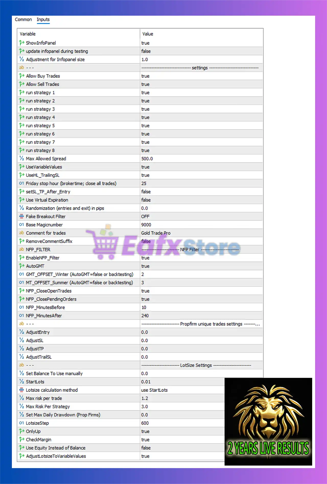 Gold Trade Pro MT5 Settings Review – Full Optimization for Smart Gold Trading 3