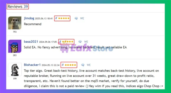 Gold Trade Pro MT5 is rated 5 stars by users
