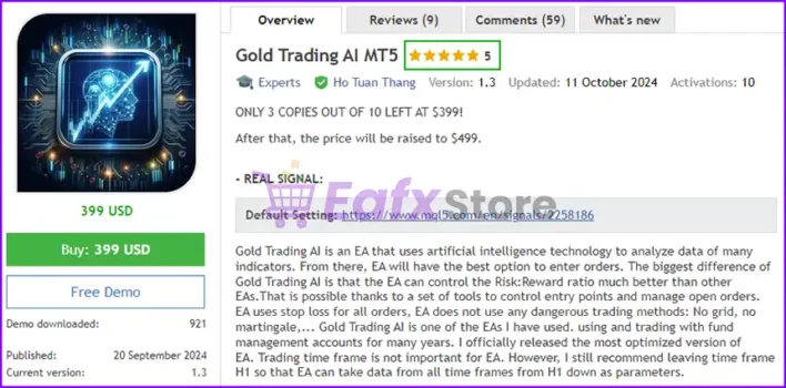 Gold Trading AI EA MT5 Overview