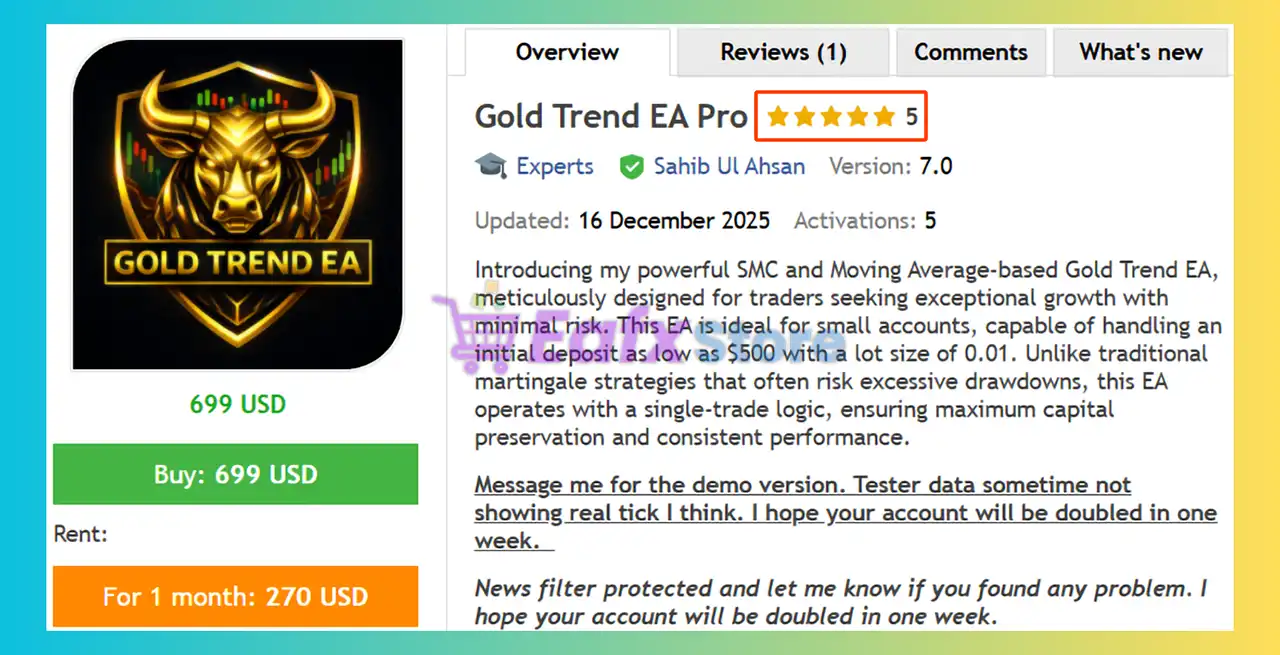 Gold Trend EA Pro MT5 (Latest version) – GroupBuy 5 Gold Trend EA Pro MT5 Review