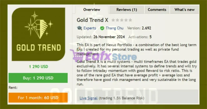 Gold Trend X EA MT5 Overview