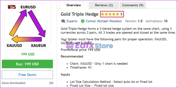 Gold Triple Hedge EA MT5 Overview