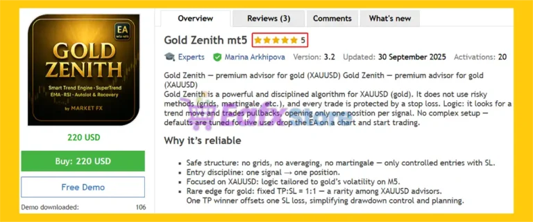 Gold Zenith MT5 Overview