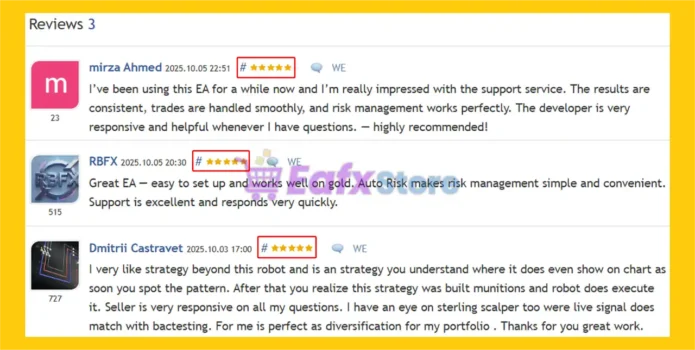 Gold Zenith MT5 is rated 5 stars by users
