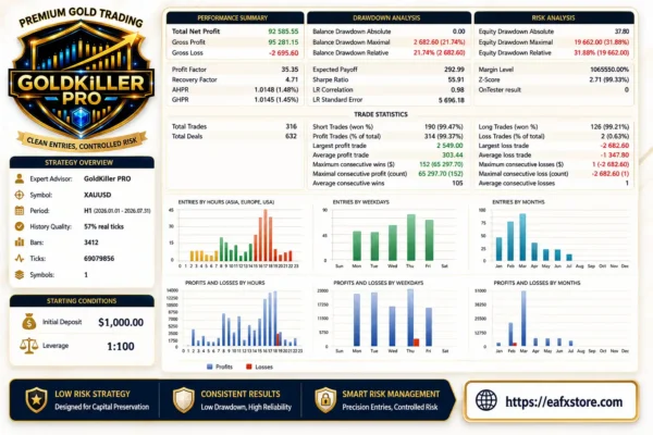 GoldKiller PRO MT5 Backtest