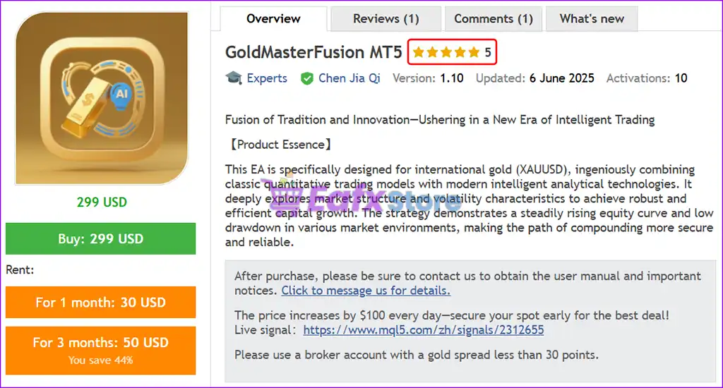 GoldMasterFusion MT5 (Latest version) – GroupBuy 2 GoldMasterFusion MT5 Overview