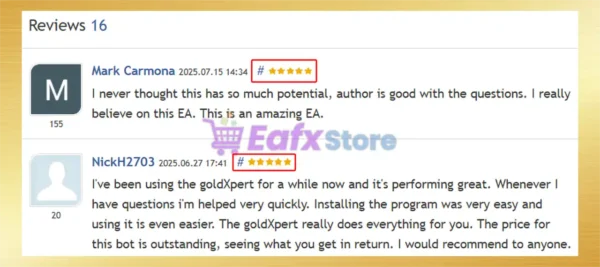 GoldXpert MT5 is rated 5 stars by users