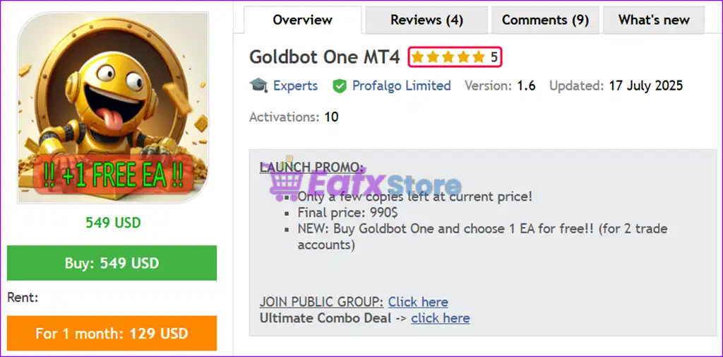 Goldbot One MT4 with SetFiles (Latest version) 2 Goldbot One MT4 Overview