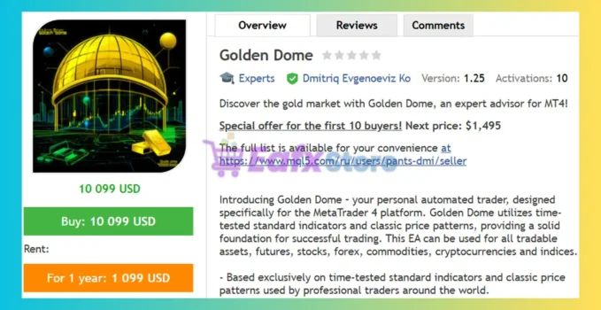 Golden Dome EA MT4 Review