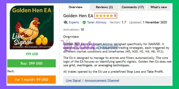 Golden Hen EA MT5 Review