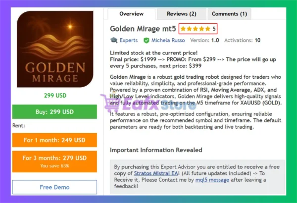 Golden Mirage MT5 Overview