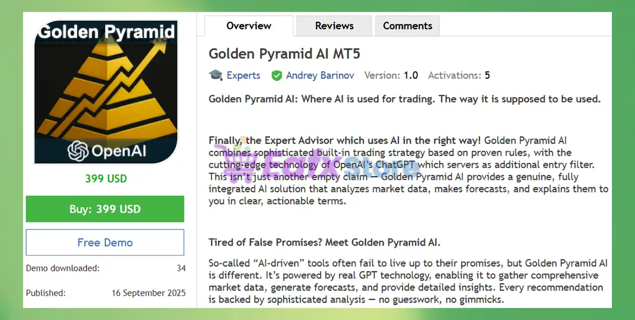 Golden Pyramid AI MT5 (Latest version) – GroupBuy 2 Golden Pyramid AI MT5 Overview