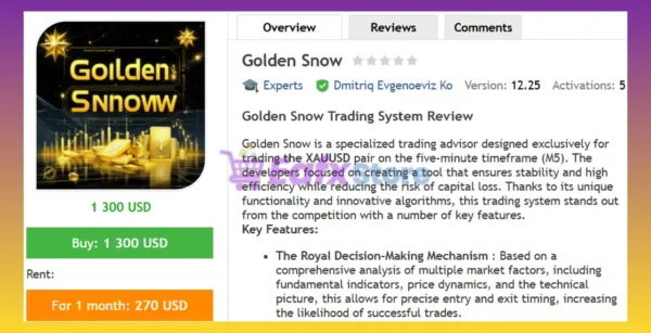 Golden Snow EA MT4 Review